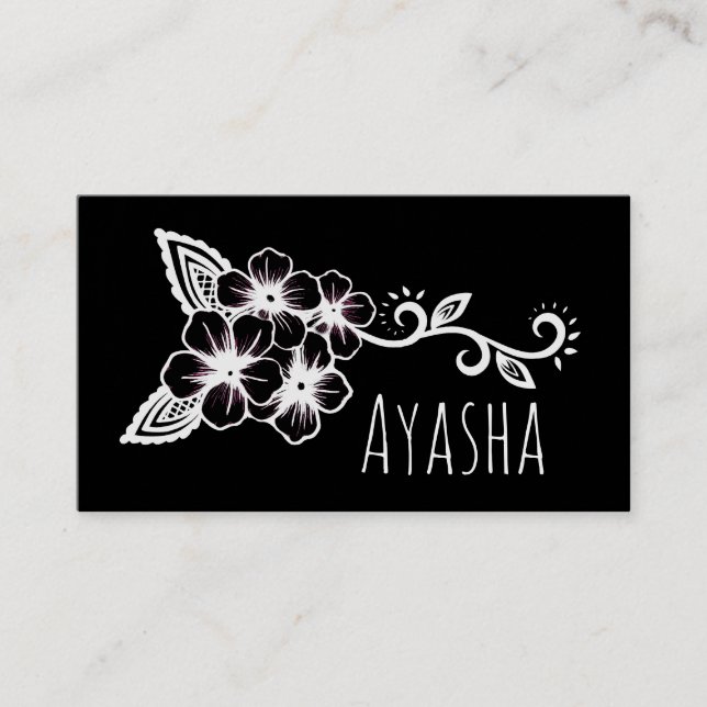 Tarjeta De Visita Flor indígena ayasha (Anverso)