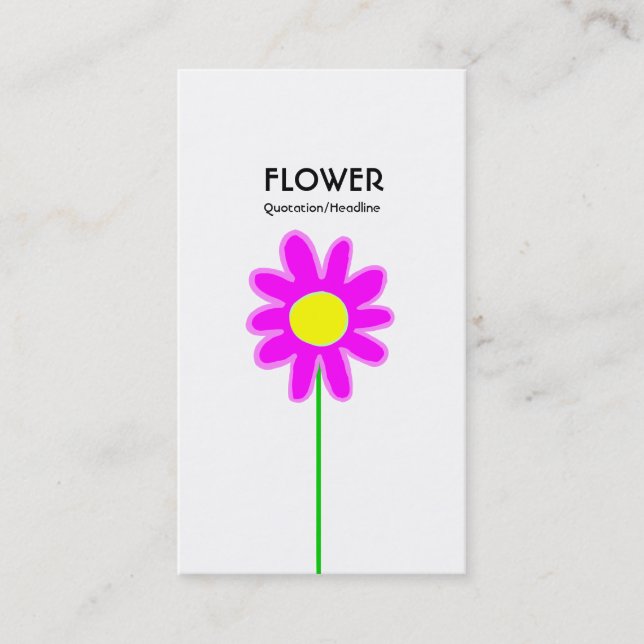 Tarjeta De Visita Flor larga III - Blanco (Anverso)