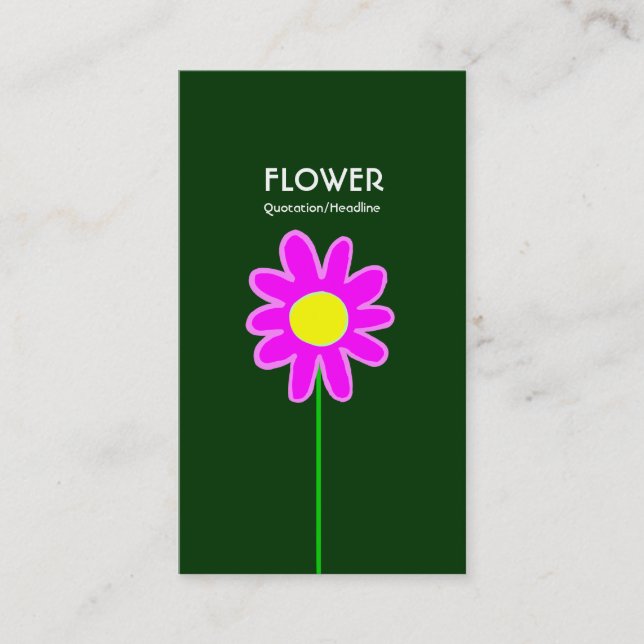 Tarjeta De Visita Flor Larga III - Verde Dk (Anverso)