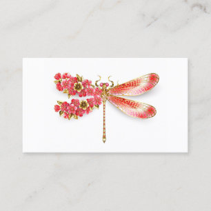 Tarjeta De Visita Flor libélula con sakura de joyas