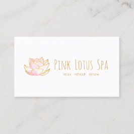 Tarjeta De Visita Flor Lotus de color de agua floral rosa artificial