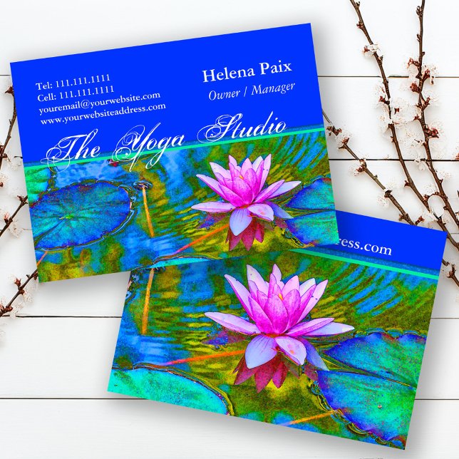 Tarjeta De Visita Flor Lotus Lily - Estudio de Yoga, Spa, Salón de B (Subido por el creador)