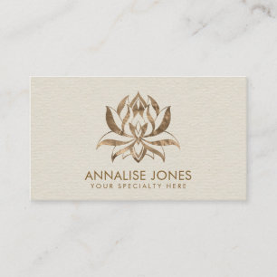 Tarjeta De Visita Flor Lotus - oro pastel en lienzo