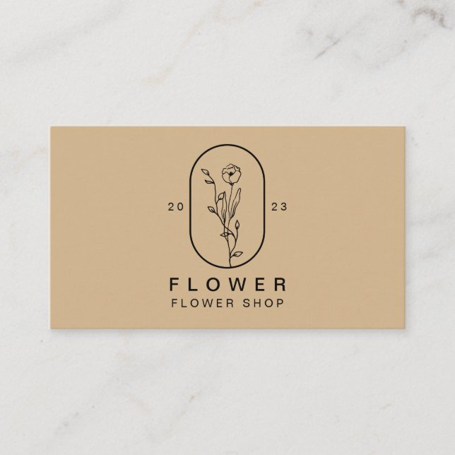 Tarjeta De Visita Flor marrón elegante florida flor floral (Anverso)
