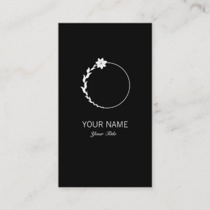TARJETA DE VISITA FLOR MONOGRAMA DE LETRA O NEGRA MONA
