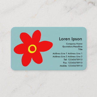 Tarjeta De Visita Flor pop - azul (99CCCC)