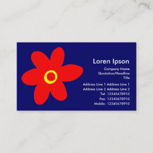 Tarjeta De Visita Flor pop - Azul oscuro