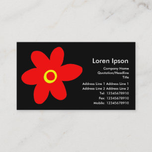 Tarjeta De Visita Flor pop - Negro