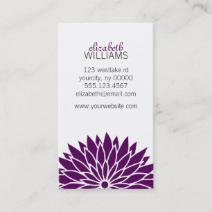 Tarjeta De Visita Flor púrpura oscura