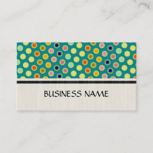 Tarjeta De Visita Flor retro colorida Patrón geométrico moderno 2
