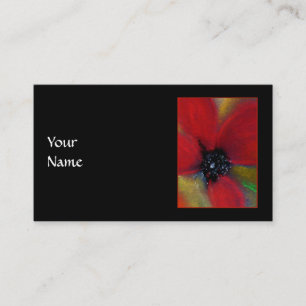 Tarjeta De Visita Flor roja, amapola