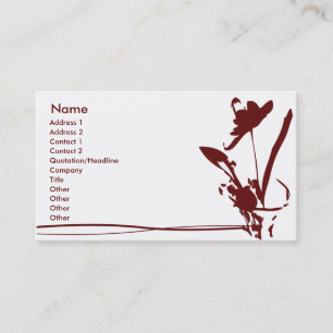 Tarjeta De Visita Flor roja - negocio