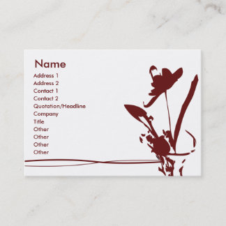 Tarjeta De Visita Flor roja - rechoncha