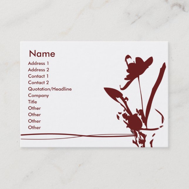 Tarjeta De Visita Flor roja - rechoncha (Anverso)