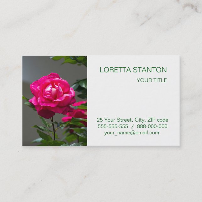 Tarjeta De Visita flor Rosa (Anverso)