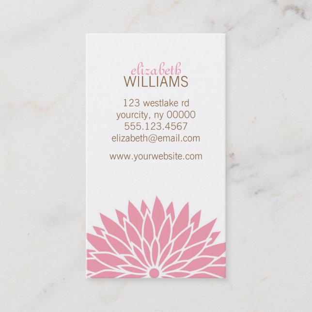 Tarjeta De Visita Flor rosa (Anverso)