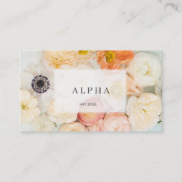 Tarjeta De Visita Flor rosa de anémona ranuculus de adormidera moder