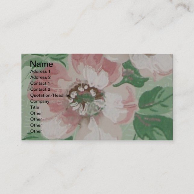 Tarjeta De Visita Flor rosa de bonito (Anverso)