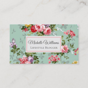 Tarjeta De Visita Flor Rosa floral vintage elegante