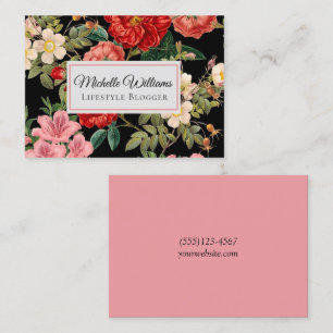 Tarjeta De Visita Flor Rosa floral vintage elegante