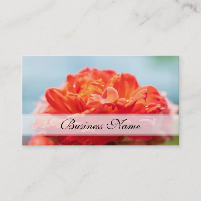 Tarjeta De Visita flor rosa naranja (Anverso)