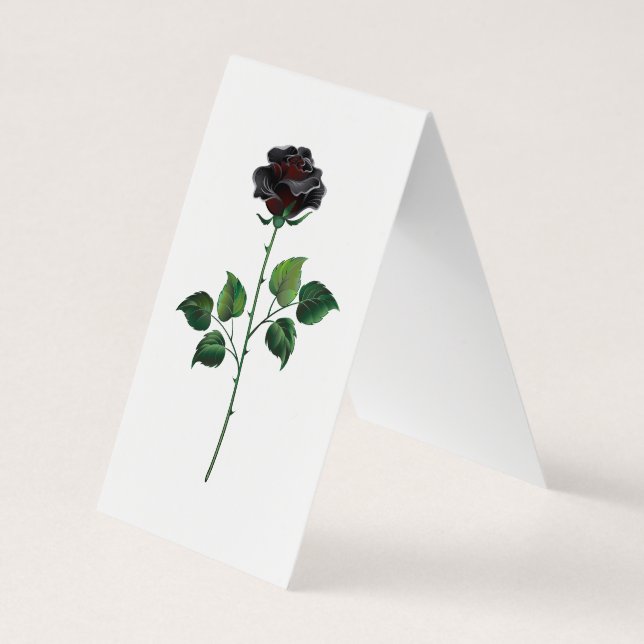 Tarjeta De Visita Flor rosa negra (Reverso)