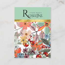 Tarjeta De Visita Flor rosa pastel cúrcuma Pantalla de fondo