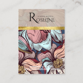 Tarjeta De Visita Flor rosa pastel cúrcuma Pantalla de fondo