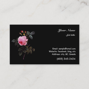 Tarjeta De Visita flor rosa rosa rosa y brotes
