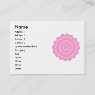 Tarjeta De Visita Flor rosada bonita. Fondo blanco