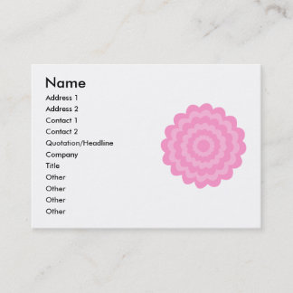 Tarjeta De Visita Flor rosada bonita. Fondo blanco