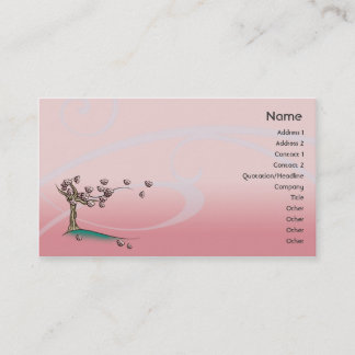 Tarjeta De Visita Flor rosado - negocio