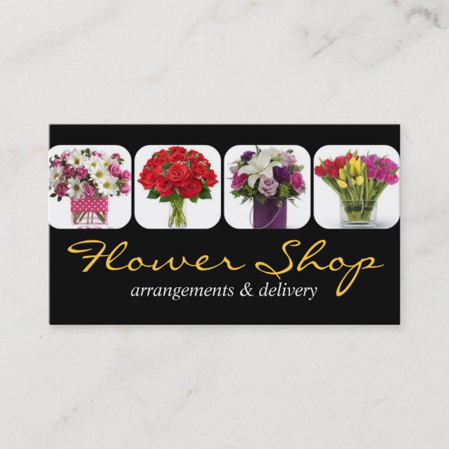 Tarjeta de visita Flor Shop Delivery Florist (Anverso)
