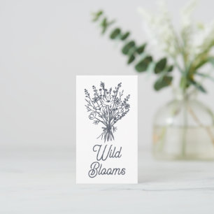 Tarjeta De Visita Flor silvestre Bouquet Rustic Modern Floral Minima