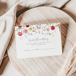 Tarjeta De Visita Flor silvestre simple adivina cuántas cartas de ju