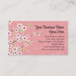 Tarjeta De Visita Flor suave de cerezo rosa
