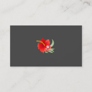Tarjeta De Visita Flor tropical (gris plateado deslucido)