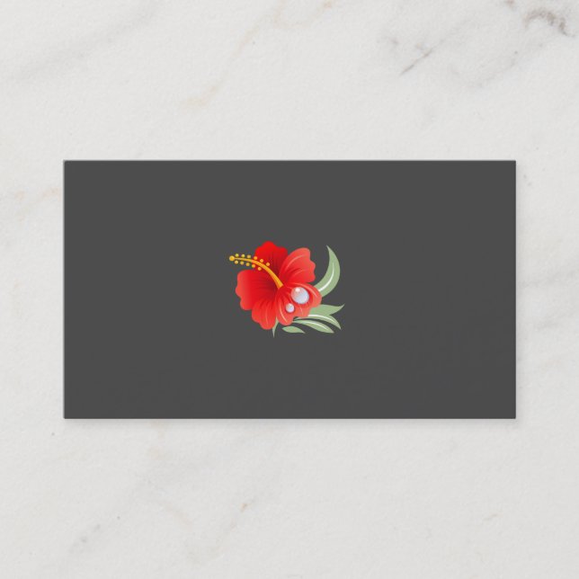 Tarjeta De Visita Flor tropical (gris plateado deslucido) (Anverso)