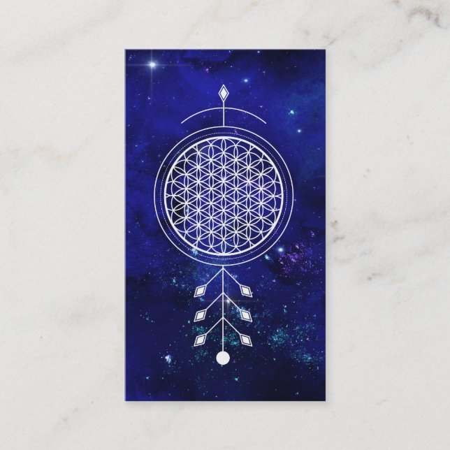 Tarjeta De Visita *~* Flor universal de la vida Astrología del yoga  (Anverso)