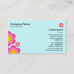 Tarjeta De Visita Flor vectorial - Azul helado