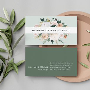 Tarjeta De Visita Flora acuarela de Boho Blooms