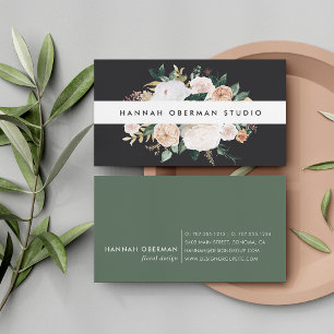 Tarjeta De Visita Flora acuarela de Boho Blooms