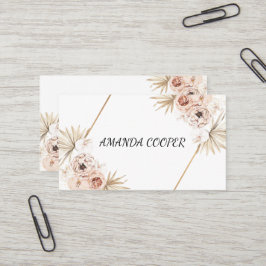 Tarjeta De Visita Flora acuarela rosa Femenina Rubor 