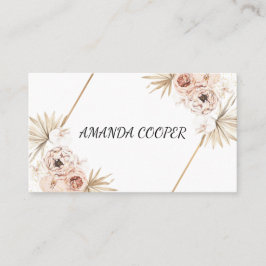 Tarjeta De Visita Flora acuarela rosa Femenina Rubor 