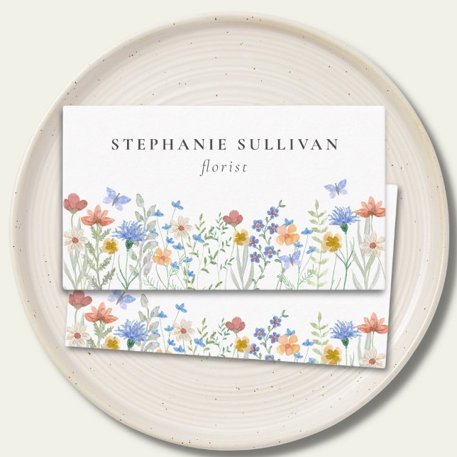 Tarjeta De Visita Flora acuática de flores silvestres (Subido por el creador)