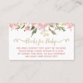 Tarjeta De Visita Flora acuática de oro rosa trae un gabinete de lib