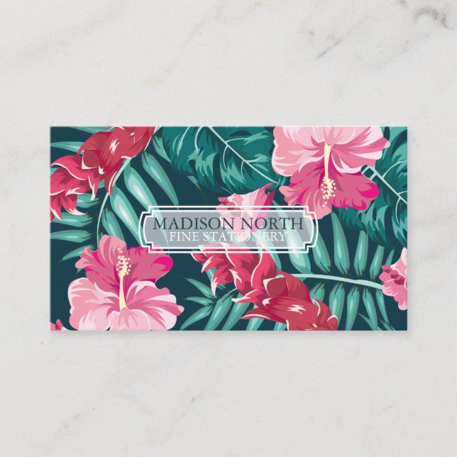 Tarjeta De Visita Flora de verano exótica (Anverso)