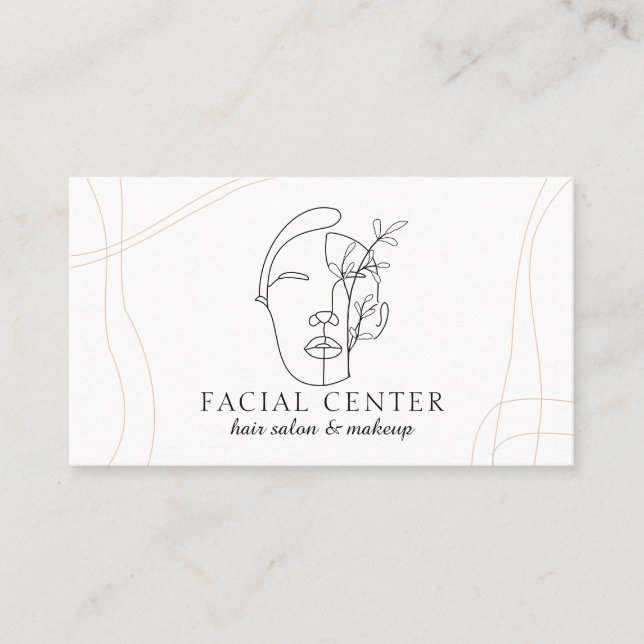Tarjeta De Visita Flora Mujer Moderna De Maquillaje Face Hair Elegan (Anverso)
