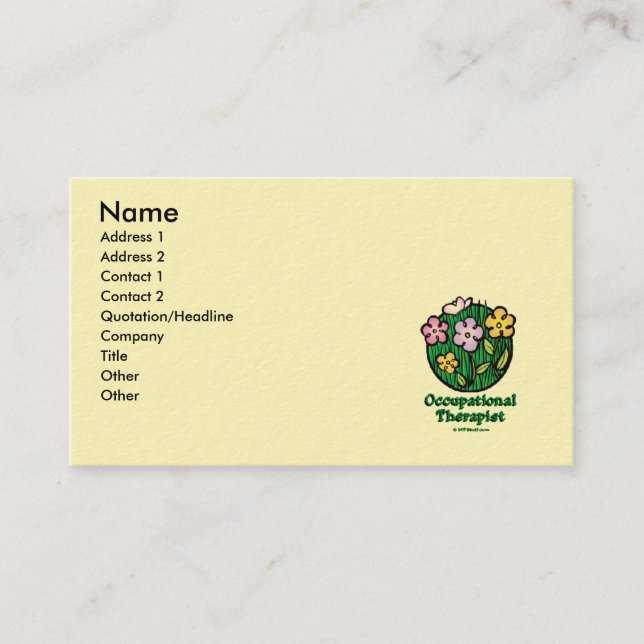 Tarjeta De Visita Floraciones 2 del terapeuta profesional (Anverso)