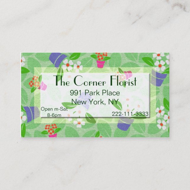 Tarjeta de visita floral (Anverso)